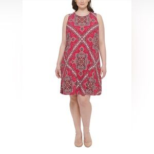 Tommy Hilfiger Plus Size Paisley-Print Sleeveless Trapeze Dress 20W EUC